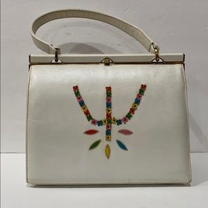 VTG Sydney California white floral handbag.